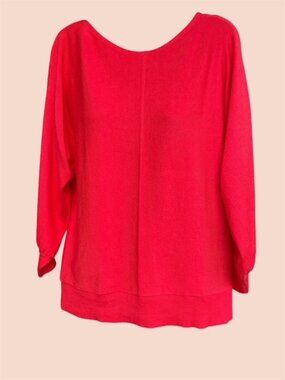 Max Studio Red Boatneck Pullover Sweater